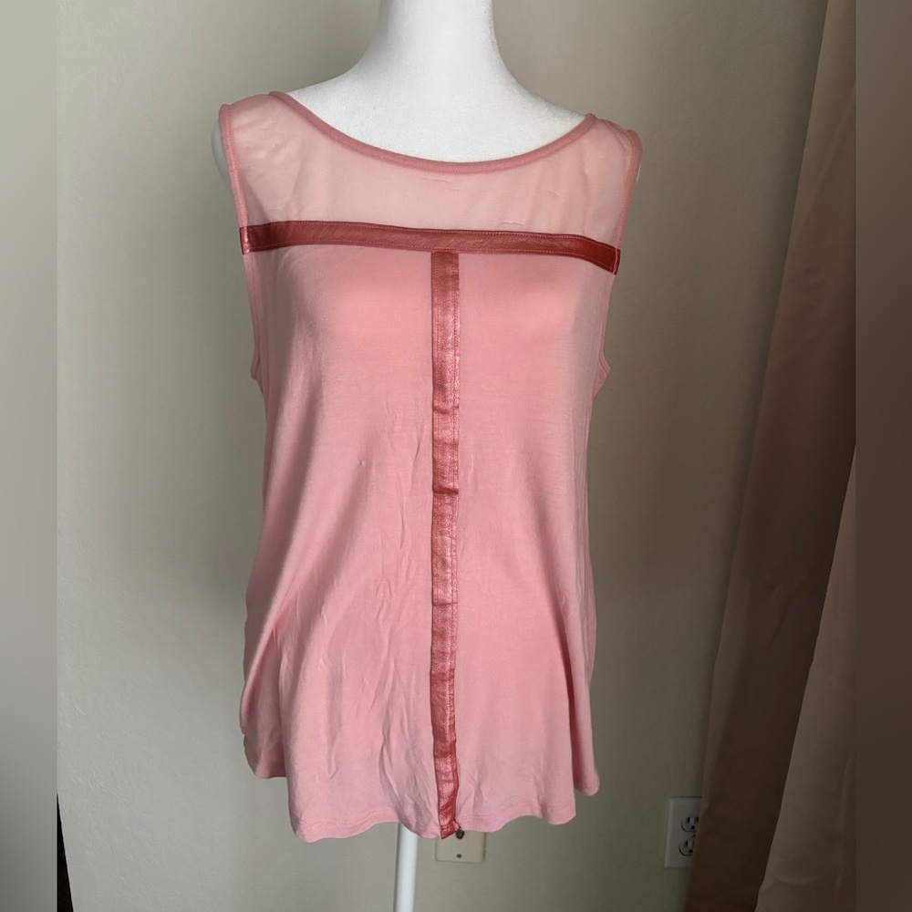 Pink Sleeveless Top with Sheer Detail